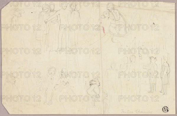 Sketches for Tristram Shandy (recto), 1796/1834. Creator: Thomas Stothard.