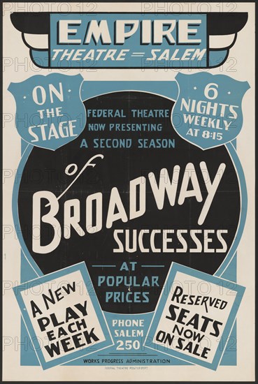 A Second Season of Broadway Sucesses, Salem, MA, [193-]. Creator: Unknown.