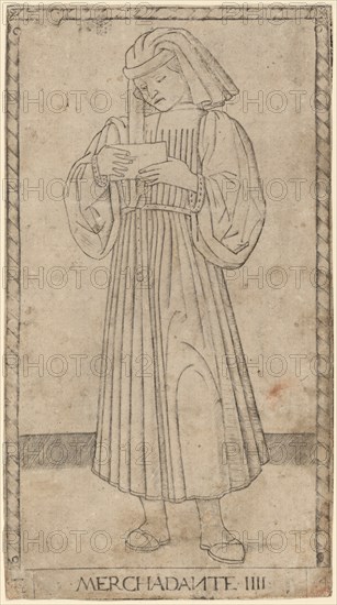 Merchadante (Merchant), c. 1465. Creator: Master of the E-Series Tarocchi.