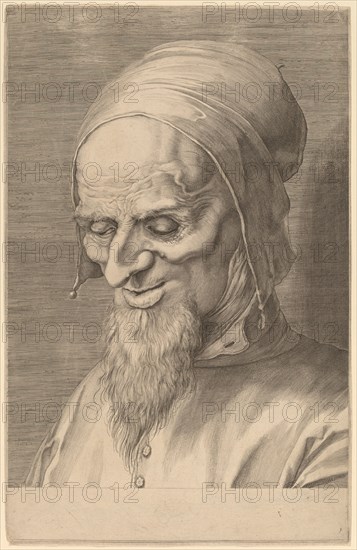 Head of an Apostle with Beard and Cap, 1597. Creator: Aegidius Sadeler II.