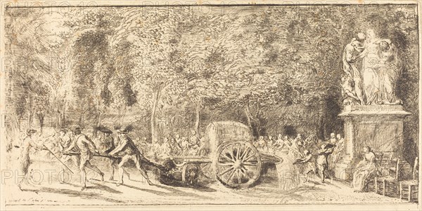 Le tonneau d'arrosage [upper half], 1762. Creator: Gabriel de Saint-Aubin.