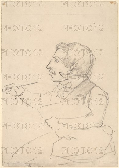 Eastman Johnson Sketching, c. 1849/1851. Creator: Emanuel Gottlieb Leutze.
