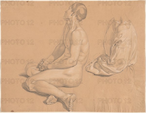 A Seated Man Nude and then Clothed, 1820s. Creator: Gustav Heinrich Nacke.
