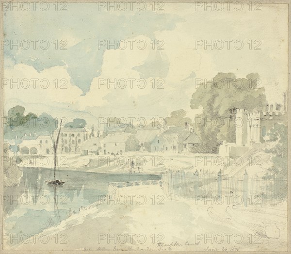 Hampton Court View taken from the Garden Seat, n.d. Creator: Henry Edridge.