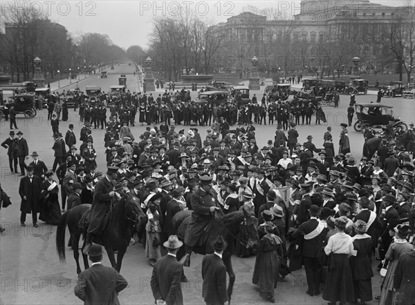 Woman Suffrage - Group Before Capitol, 2 Apr 1917. Creator: Harris & Ewing.