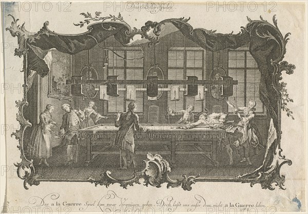 Das Billardspielen (Billiard Players), 1756. Creator: Johann Esaias Nilson.