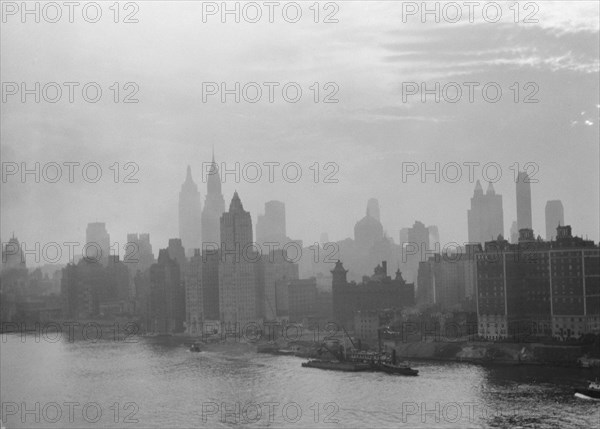 New York City views, skyline, between 1931 and 1938. Creator: Arnold Genthe.