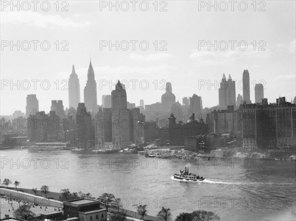 New York City views, skyline, between 1931 and 1938. Creator: Arnold Genthe.