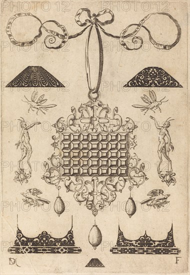Large Pendant with Square with 35 Flat Stones, 1593. Creator: Daniel Mignot.