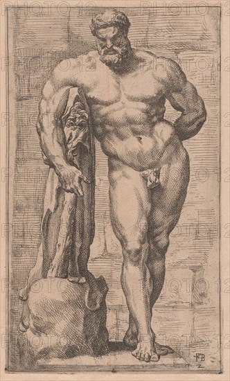 The Farnese Hercules, front view [plate 2], 1638. Creator: François Perrier.