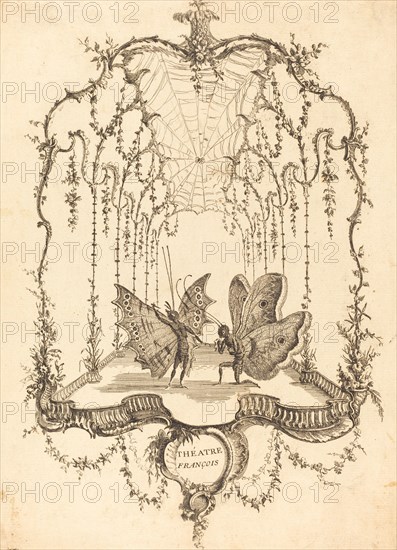 Théâtre Français, in or after 1756. Creator: Charles-Germain de Saint-Aubin.