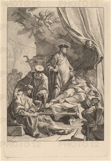 Saints Cosmas and Damian Caring for the Sick, c. 1736. Creator: Paul Troger.