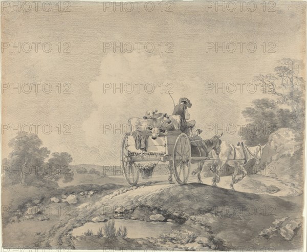 Drover with Calves in a Country Cart, c. 1755. Creator: Thomas Gainsborough.