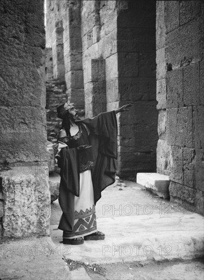 Kanellos dance group at ancient sites in Greece, 1929 Creator: Arnold Genthe.