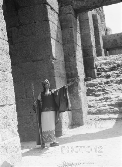 Kanellos dance group at ancient sites in Greece, 1929 Creator: Arnold Genthe.