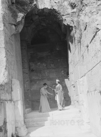 Kanellos dance group at ancient sites in Greece, 1929 Creator: Arnold Genthe.