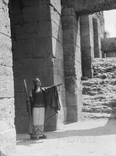 Kanellos dance group at ancient sites in Greece, 1929 Creator: Arnold Genthe.