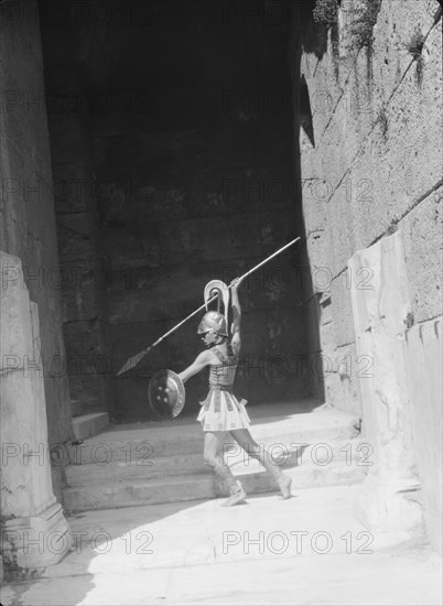 Kanellos dance group at ancient sites in Greece, 1929 Creator: Arnold Genthe.