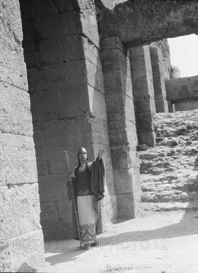 Kanellos dance group at ancient sites in Greece, 1929 Creator: Arnold Genthe.