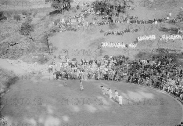 Kanellos dance group at ancient sites in Greece, 1929 Creator: Arnold Genthe.