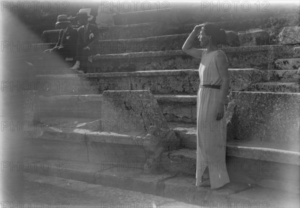 Kanellos dance group at ancient sites in Greece, 1929 Creator: Arnold Genthe.