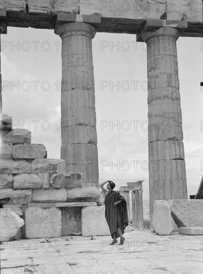 Kanellos dance group at ancient sites in Greece, 1929 Creator: Arnold Genthe.