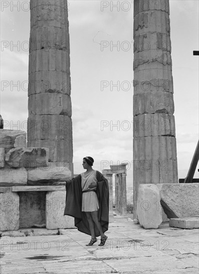 Kanellos dance group at ancient sites in Greece, 1929 Creator: Arnold Genthe.