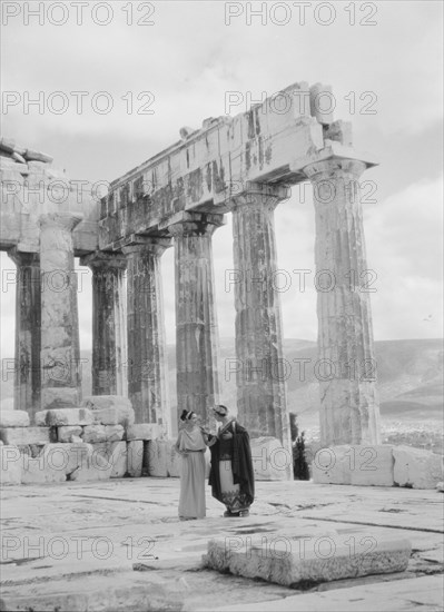 Kanellos dance group at ancient sites in Greece, 1929 Creator: Arnold Genthe.