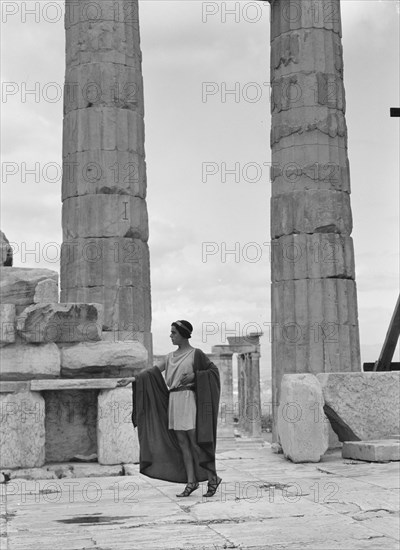 Kanellos dance group at ancient sites in Greece, 1929 Creator: Arnold Genthe.