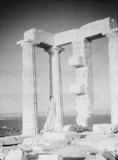 Kanellos dance group at ancient sites in Greece, 1929 Creator: Arnold Genthe.