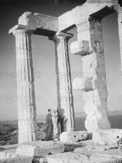 Kanellos dance group at ancient sites in Greece, 1929 Creator: Arnold Genthe.