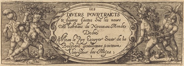 Les divers pourtraicts et figures I (Title Page), c. 1600. Creator: Master AD.