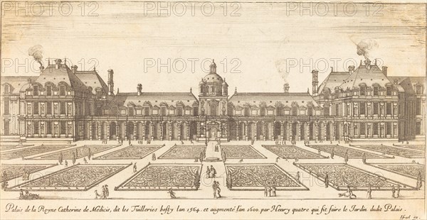 Palais de la Reyne Catherine de Medicis, 1650/1655. Creator: Israel Silvestre.