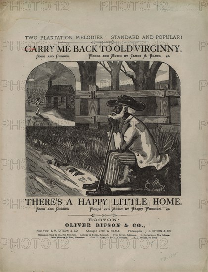 'Carry me back to old Virginny': song and chorus, 1878. Creator: Connelly-Co..