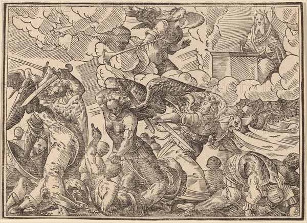 The Four Horsemen of the Apocalypse, published 1630. Creator: Christoph Maurer.