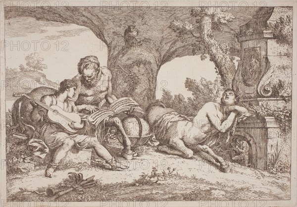 Chiron Teaches Music to Achilles, 1758/1759. Creator: Gaetano Gherardo Zompini.