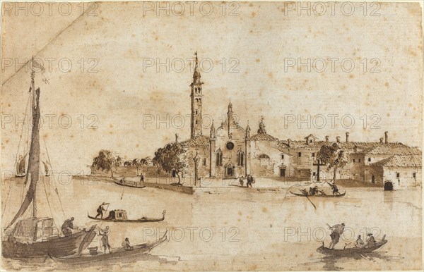 The Island of Madonna della Grazia. Creators: Francesco Guardi, Giacomo Guardi.