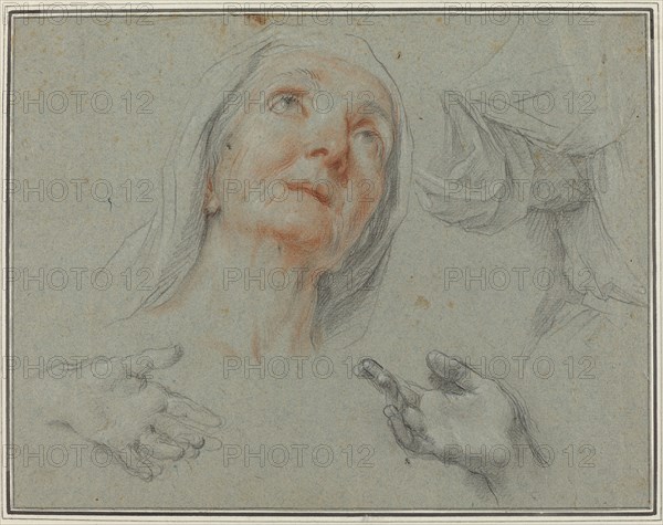 Studies for Saint Anne in "Education of the Virgin". Creator: Agostino Masucci.