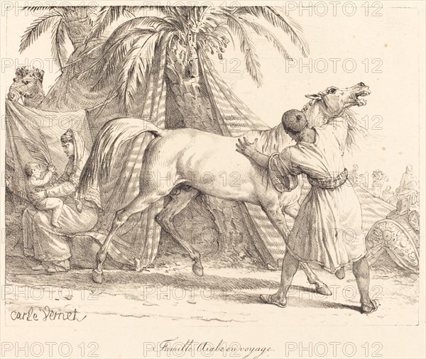 Famille Arabe en voyage, c. 1818. Travelling Arab family. Creator: Carle Vernet.