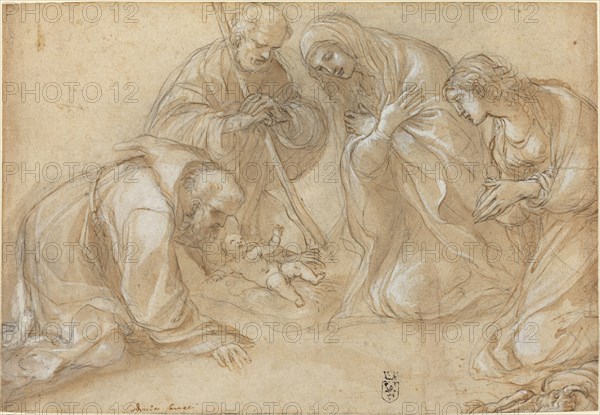 The Nativity with Saints Francis and Agnes, c. 1605. Creator: Lodovico Carracci.