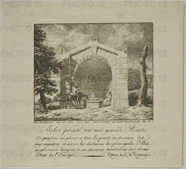 Project for a Shelter Along a Highway, June 1817. Creator: Jean-Antoine Alavoine.