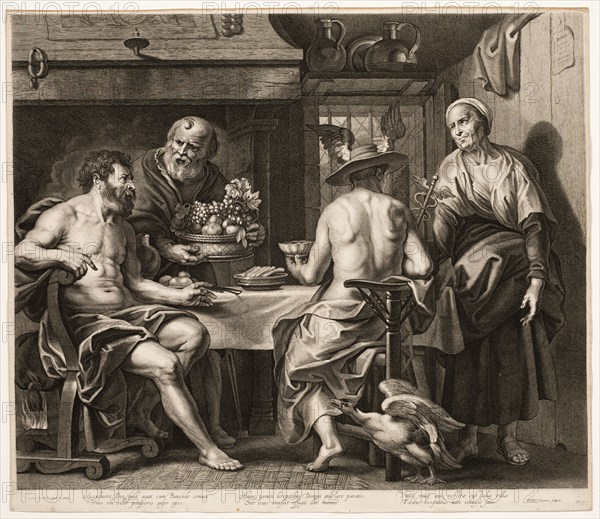 Jupiter and Mercury with Baucis and Philemon, c. 1650. Creator: Nicolaes Lauwers.