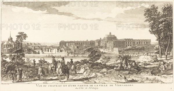 Vue du Chateau et d'une Partie de la Ville deVersailles. Creator: Jacques Rigaud.