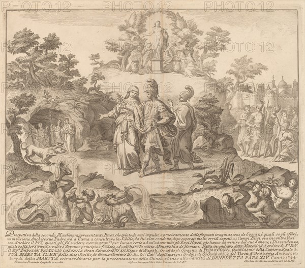 Aeneas and the Cumean Sybil, for the "Chinea" Festival, 1744. Creator: M Sorello.