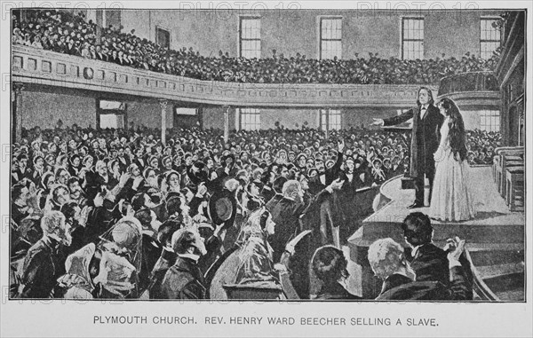 Plymouth Church. Rev. Henry Ward Beecher selling a slave, 1897. Creator: Unknown.