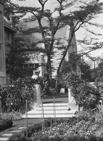 Savage, Samuel A., Mrs., residence and garden, 1929 June 3. Creator: Arnold Genthe.