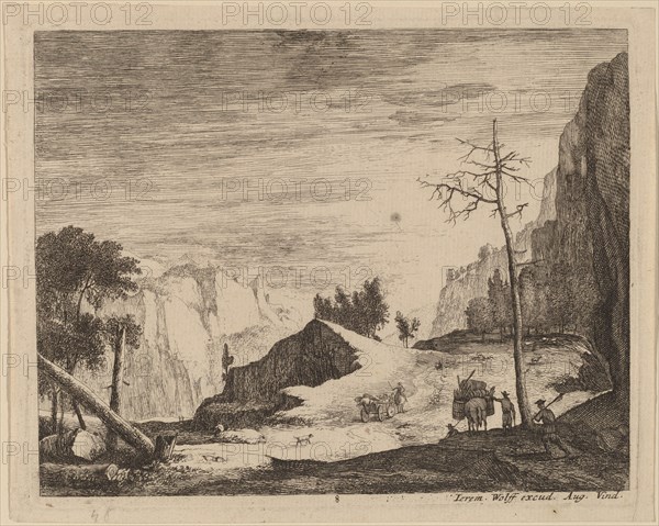 Mountainous Landscape with a Cart: pl.8. Creators: Roelant Roghman, Melchior Küsel.