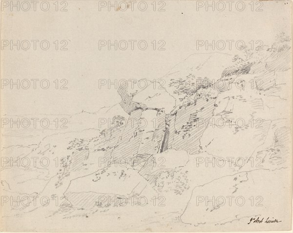Glacial Boulders at the Edge of a Mountain, 1800/1810. Creator: Jean-Antoine Linck.