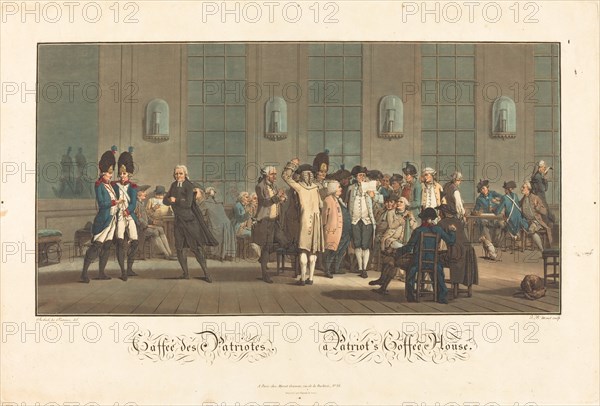 Caffeé des Patriotes - A Patriot's Coffée House, 1792. Creator: Jean Baptiste Morret.