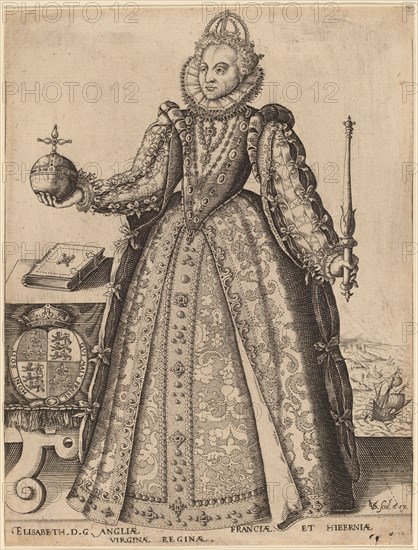 Elizabeth, Queen of Great Britain, published 1601. Creator: Christoffel van Sichem I.